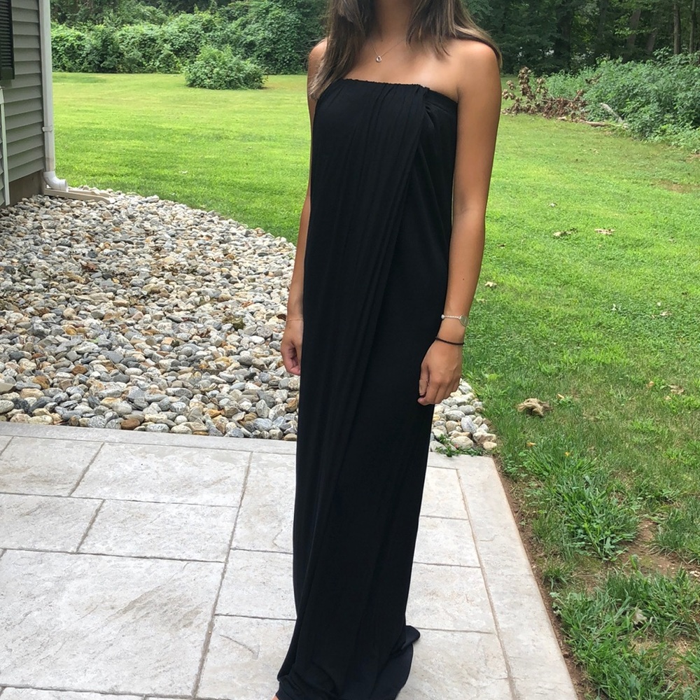 Black strapless long dress. Size S